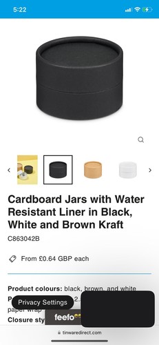 Lined paper tubes matt - lined, black