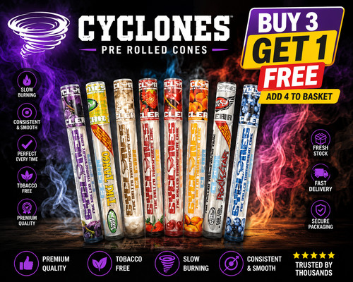 Cyclones clear pre rolled cone - clear,