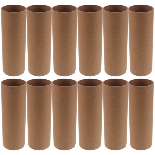 12pcs brown paper tubes - brown,