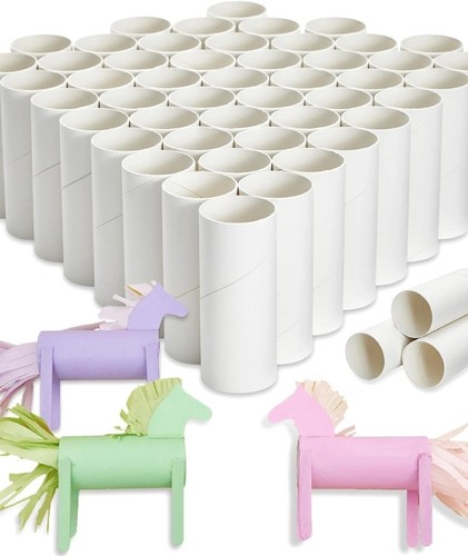 White cardboard tubes 10cm - white,
